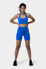 Ribbed Seamless Blue Bike Short