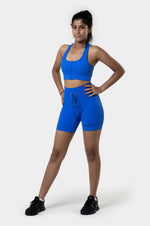 Ribbed Seamless Blue Bike Short