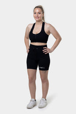 Ribbed Seamless Black Bike Short