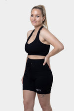 Ribbed Seamless Black Bike Short